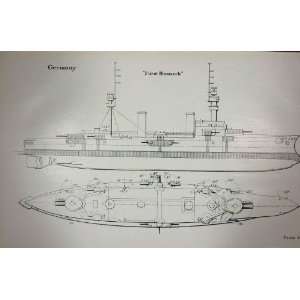   SHIP 1899 GERMANY BISMARCK FREYA HANSA HERTHA PLAN