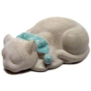  Stone Serene Asian Style Sleeping Cat Sculpture 