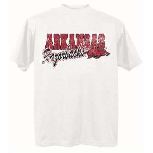  Arkansas Razorbacks UA NCAA White Short Sleeve T Shirt 