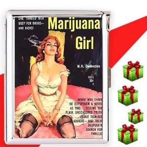  marijuana girl Cigarette Case Lighter 
