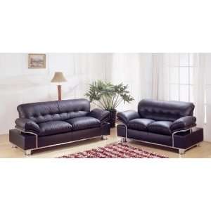   Color # 0185) Edison Global Leather Sofa Living Room