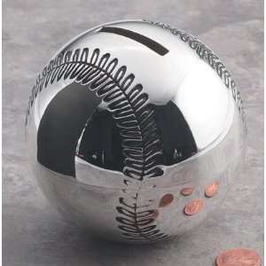  Silverplated Baseball Bank   Baby Gift Baby