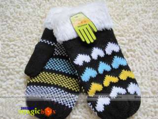 1x Women Fashion Soft Warm Cute Heart Fuzzy Gloves Mittens 3 Colors 