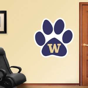   University of Washington Fathead Wall Graphic Huskies Paw Logo Sports