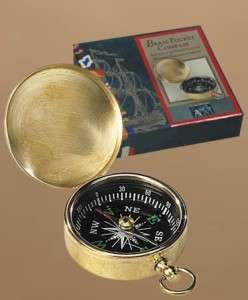 Small Brass Pocket Compass ~ Authentic Models  