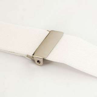 Clip on Braces Elastic Y back Suspenders White71*1 inch  