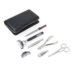 Large Grooming Kit for Men in a Black Leather Case. Made by F.Hammann 
