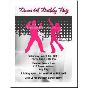  Dance Party Birthday Party Invitation Toys & Games