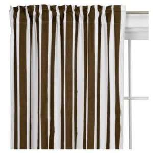  Stripes Curtain Panel in White and Chocolate