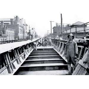 Train Tracks Under Construction, Philadelphia, PA   16x24 Giclee Fine 