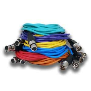 Seismic Audio   6 Pack of 10 XLR Patch Snake Cable Cords New Colored 
