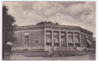 Seymour Connecticut Post Office Collotype Postcard  