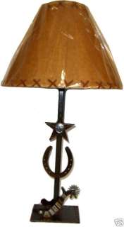 Western Cowboy Lamp   Vintage Ranch Spurs & Stars  