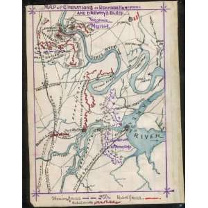  Civil War Map Map of operations at Bermuda Hundred and 