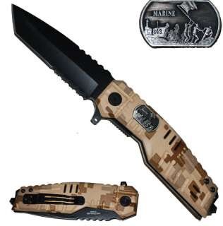 Marine Corps Tactical Rescue Pocket Knife Assisted Opening Marines 