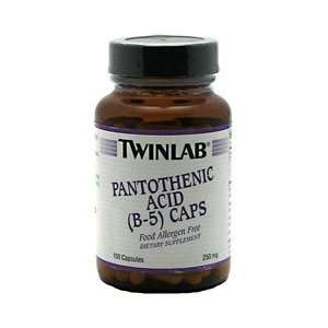  TwinLab Pantothenic Acid (B 5) Caps   100 ea Health 