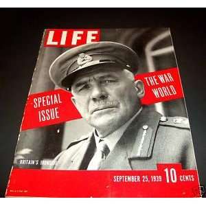   September 25, 1939    Cover Britains Ironside Henry Luce Books