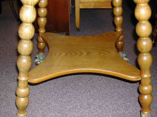 Solid & Unique*Oak Ball & Claw Foot Side Table  