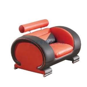  Ultra Modern Red and Black Leather Chair