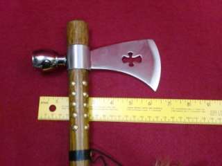Functioning Indian Tomahawk Peace Pipe   Axe 19 Inches Wood Handle 