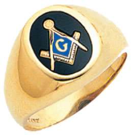 Mens 10K Gold 3rd Degree Masonic Mason Ring  