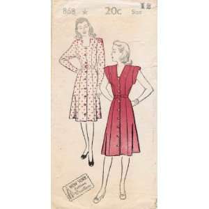  New York 868 Vintage Sewing Pattern Front Button Princess Dress 