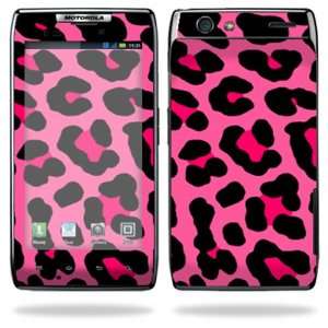   Razr Maxx Android Smart Cell Phone Skins   Pink Leopard Cell Phones