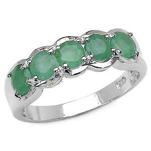  1.25 Carat Genuine Emerald Sterling Silver Ring Jewelry