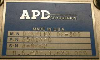APD Cryogenics Cold Head Displex De 202  