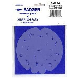  Badger Airbrush BAB24 CELEBRATION NAIL STENCIL BADGER NAIL 