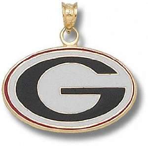 Georgia Bulldogs 10K Gold G 5/8 Enamel Pendant 