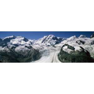 Snow Covered Mountain Range with a Glacier, Matterhorn, Switzerland by 