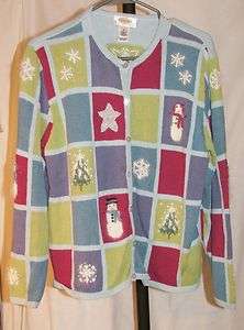 Talbots Petites Ugly Pretty Ladies Christmas Sweater Size Medium 