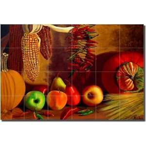 Profusion Automnale by Micheline Hadjis   Ceramic Tile Mural 25.5 x 