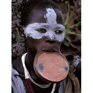  Traditional Surma Tribe Lip Plate, Ethiopia Photographic 