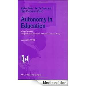 Autonomy in Education Yearbook of the European Association for 