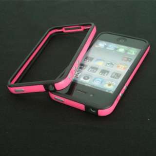 Black and Pink Bumper Frame Case for Apple iphone 4  