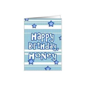  happy birthday honey blue hearts stars stripes Card 