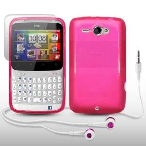  HTC CHACHA GEL CASE WITH SCREEN PROTECTOR & HEADSET BY 