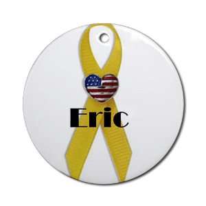  Military Backer Eric (Yellow Ribbon) Ornament (Round 