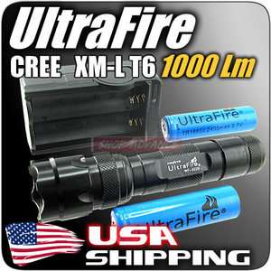 UltraFire 502B 1000Lm CREE XML XM L T6 LED Flashlight Torch +2x 18650 