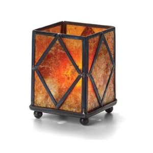  Mini Panel Lamp, Square, Amber Mica