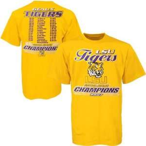  LSU Tigers Gold Schedule 2007 National Champions T shirt 