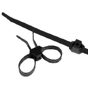  Dual Clamp Cable Ties, Black, 19.2 length , Qty 50