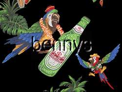 New Parrot Head Beer Leis Hawaiian Shirt, black, 4XL  
