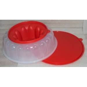  Tupperware 6 Cup Jel Ring Jello Mold, Ice Ring, Holiday 