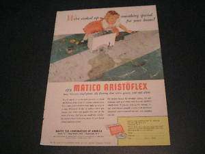 1954 Mastic Tile Matico Ad Little Girl Toy Stove  