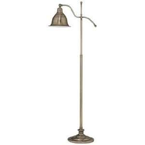 OTT LITE Lantana Antique Brass Adjustable Floor Lamp