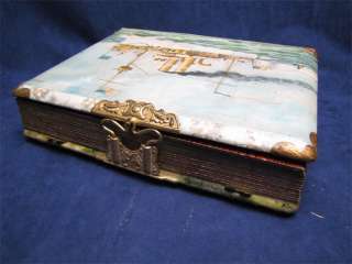 Antique Celluloid Photo Album With Clasp US Navy Ship  