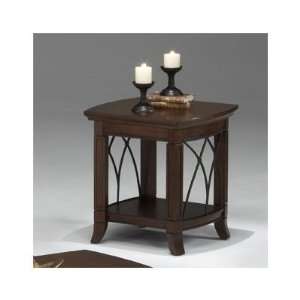  Bernards Cathedral Cherry with Metal End Table